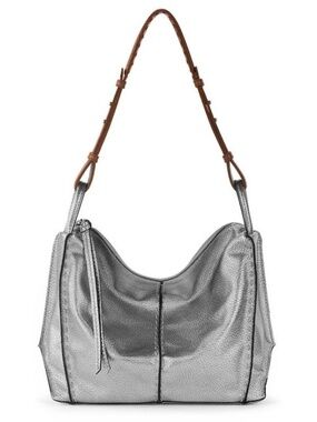 The Sak Dark Silver Leather Bag Shoulder Hobo Purse